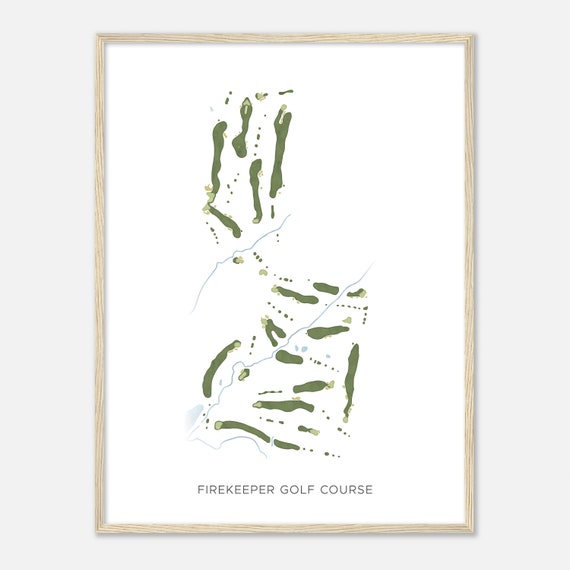 Firekeeper Golf Course Kansas Modern Watercolor Map Golfer Gift Golf Wall Art Golf Poster Print Course Layout