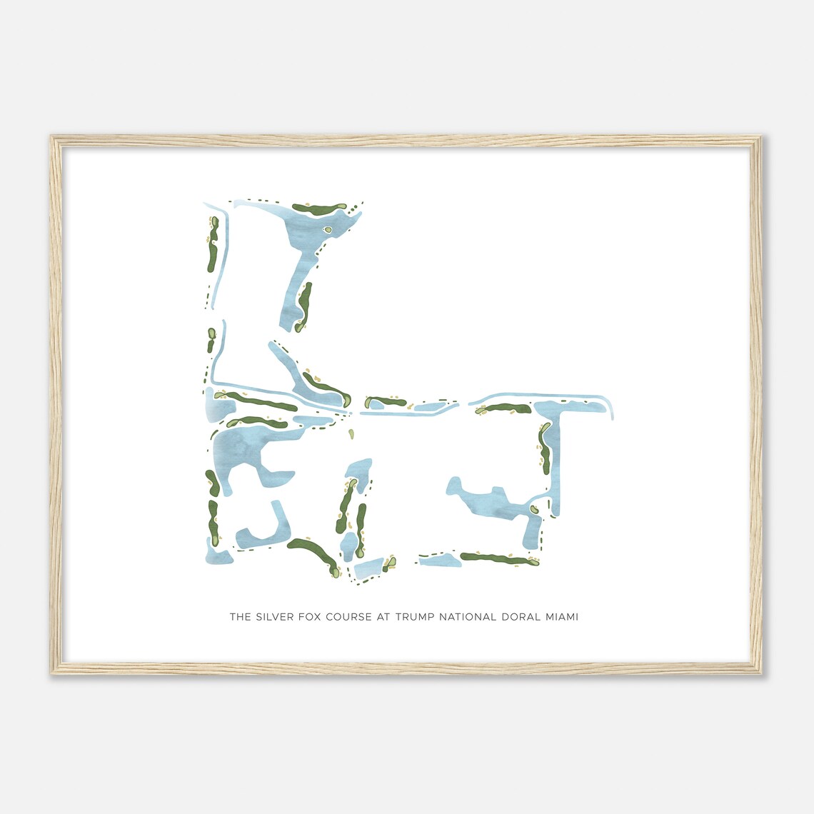 The Silver Fox Course at Trump National Doral Miami Modern Watercolor Course Map Poster