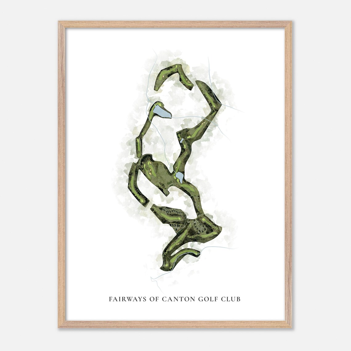 Fairways Of Canton Golf Club Classic Watercolor Map Art Poster - Image 6