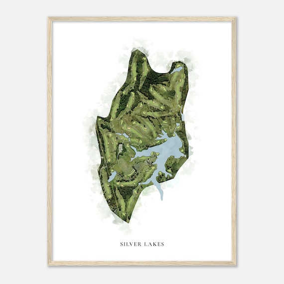 Silver Lakes Alabama Classic Watercolor Golf Course Map Poster