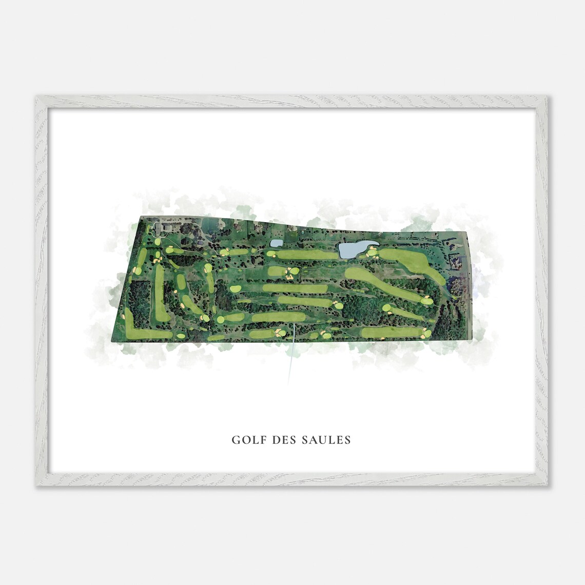 Golf Des Saules Rimouski Canada Classic Watercolor Golf Map Poster - Image 3