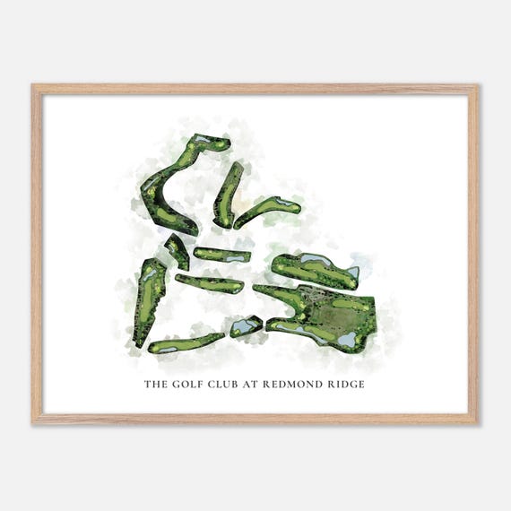 The Golf Club At Redmond Ridge In Redmond Washington Classic Watercolor Map Golfer Gift Golf Wall Art Golf Poster Print