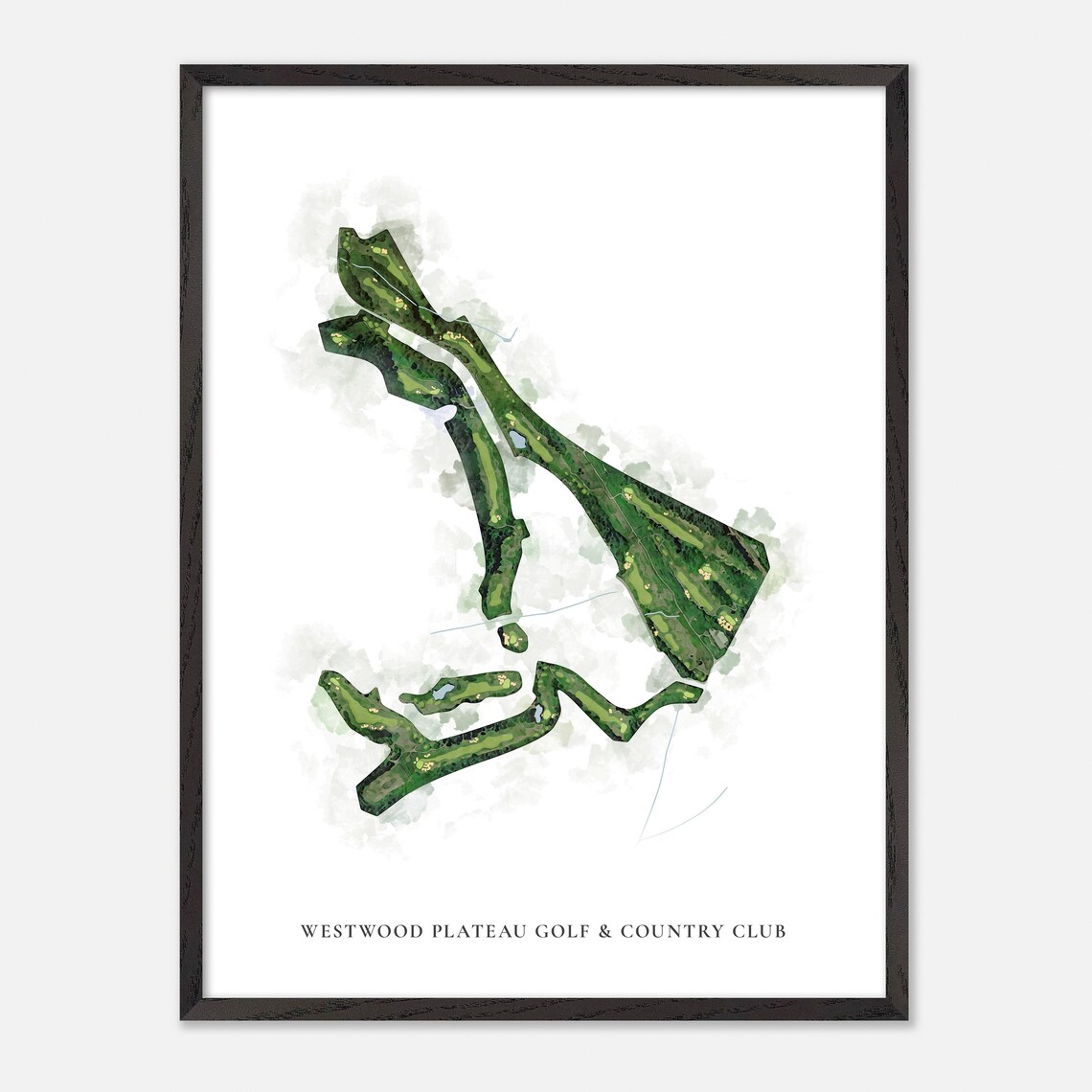 Westwood Plateau Golf & Country Club Coquitlam Canada Classic Watercolor Course Map Poster - Image 2