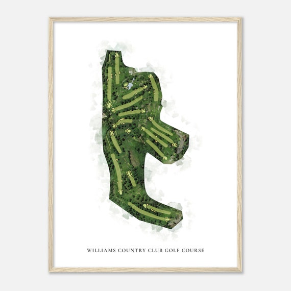 Williams Country Club Golf Course Watercolor Map Art Print