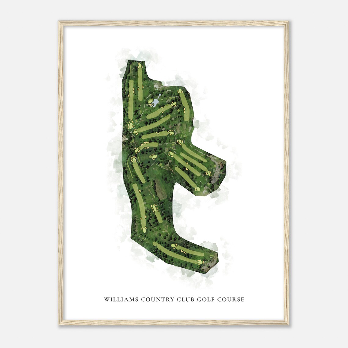 Williams Country Club Golf Course Watercolor Map Art Print