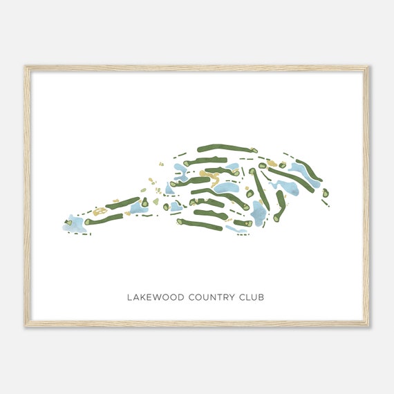 Lakewood Country Club Louisiana Modern Watercolor Map Golfer Gift Golf Wall Art Golf Poster Print Course Layout