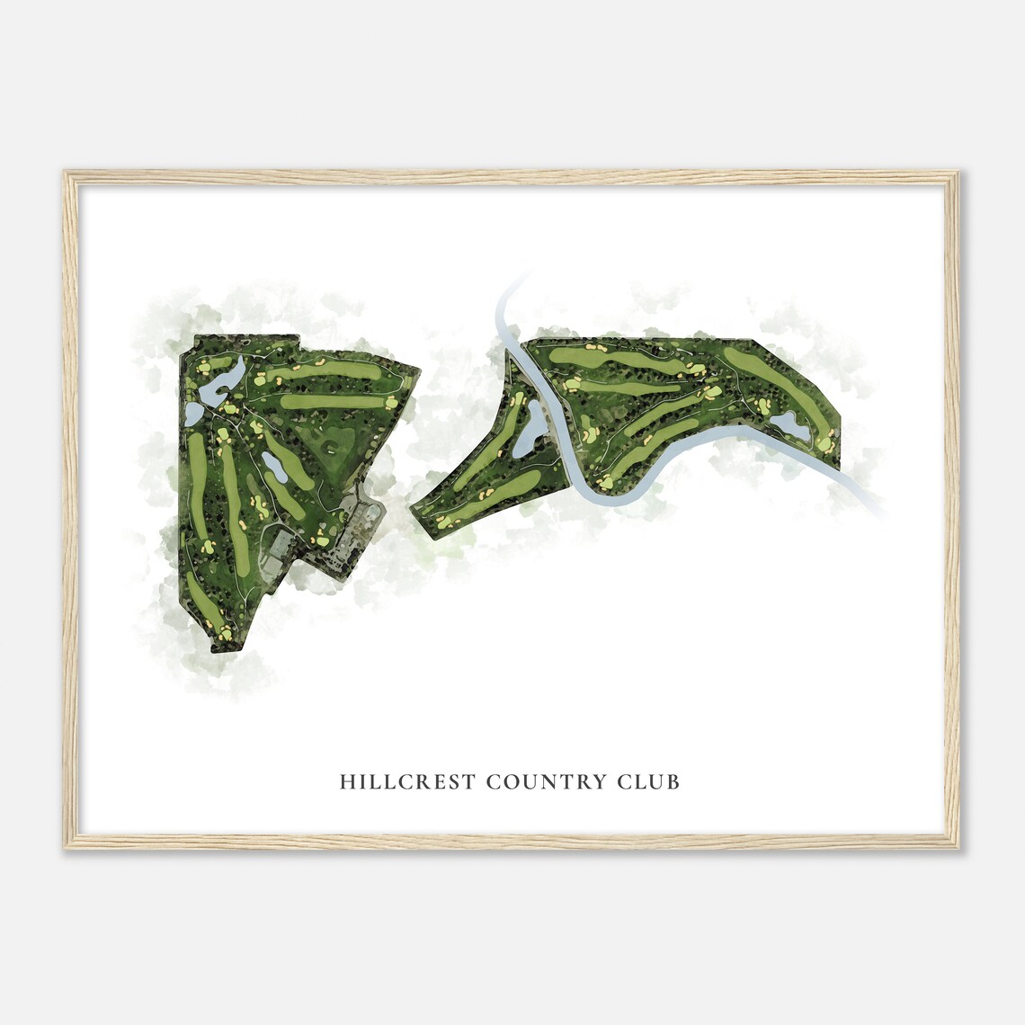 Hillcrest Country Club Idaho Classic Aerial Watercolor Map Poster - Image 2
