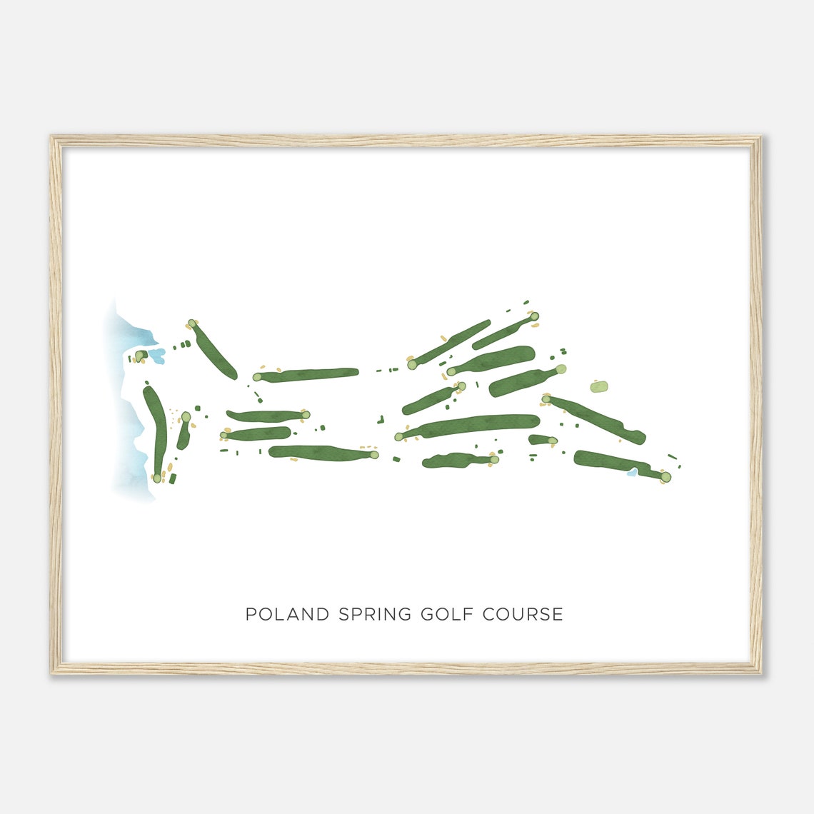 Poland Spring Golf Course Maine Modern Watercolor Golf Map Poster - Image 2