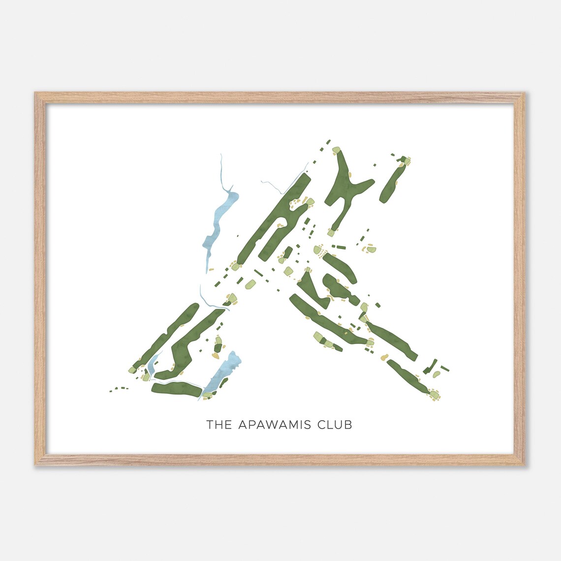 The Apawamis Club Rye New York Modern Watercolor Course Map Poster