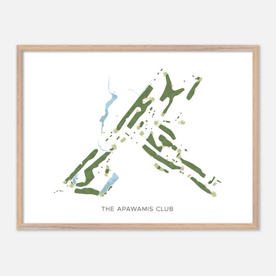The Apawamis Club In Rye New York Modern Watercolor Map Golfer Gift Golf Wall Art Golf Poster Print Course Layout