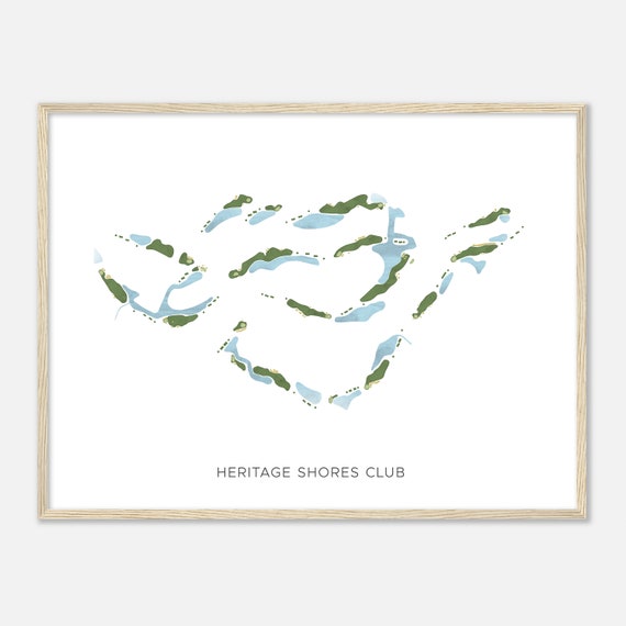 Heritage Shores Club Delaware Modern Watercolor Map Golfer Gift Golf Wall Art Golf Poster Print Course Layout