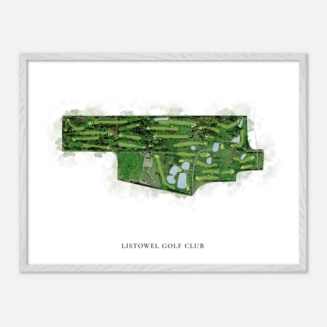 Listowel Golf Club Classic Watercolor Golf Course Layout Poster - Image 3