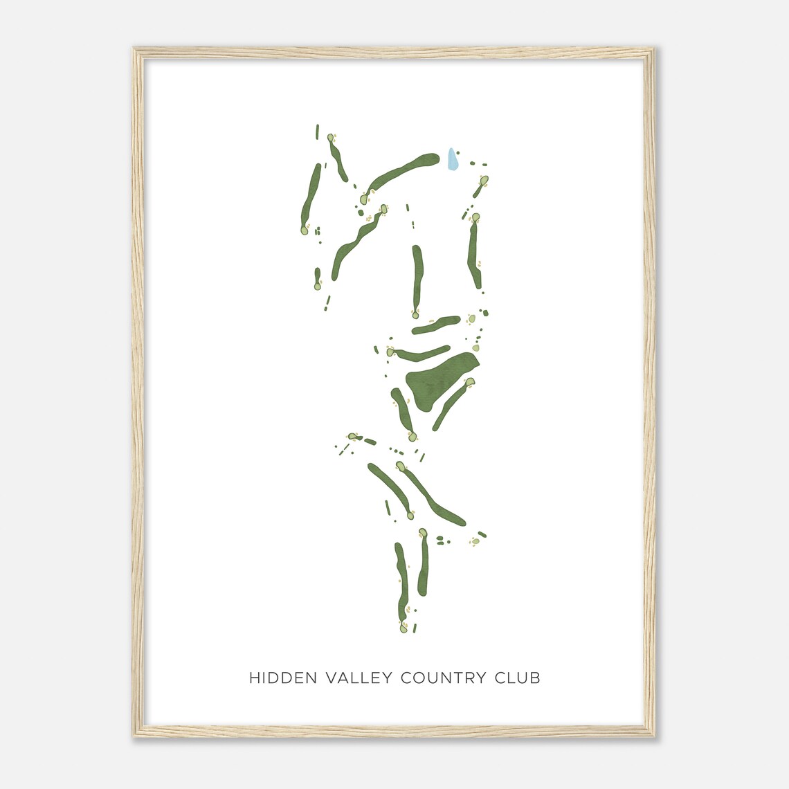 Hidden Valley Country Club Virginia Modern Watercolor Map Golf Poster