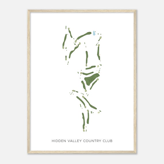 Hidden Valley Country Club Virginia Modern Watercolor Map Golfer Gift Golf Wall Art Golf Poster Print Course Layout