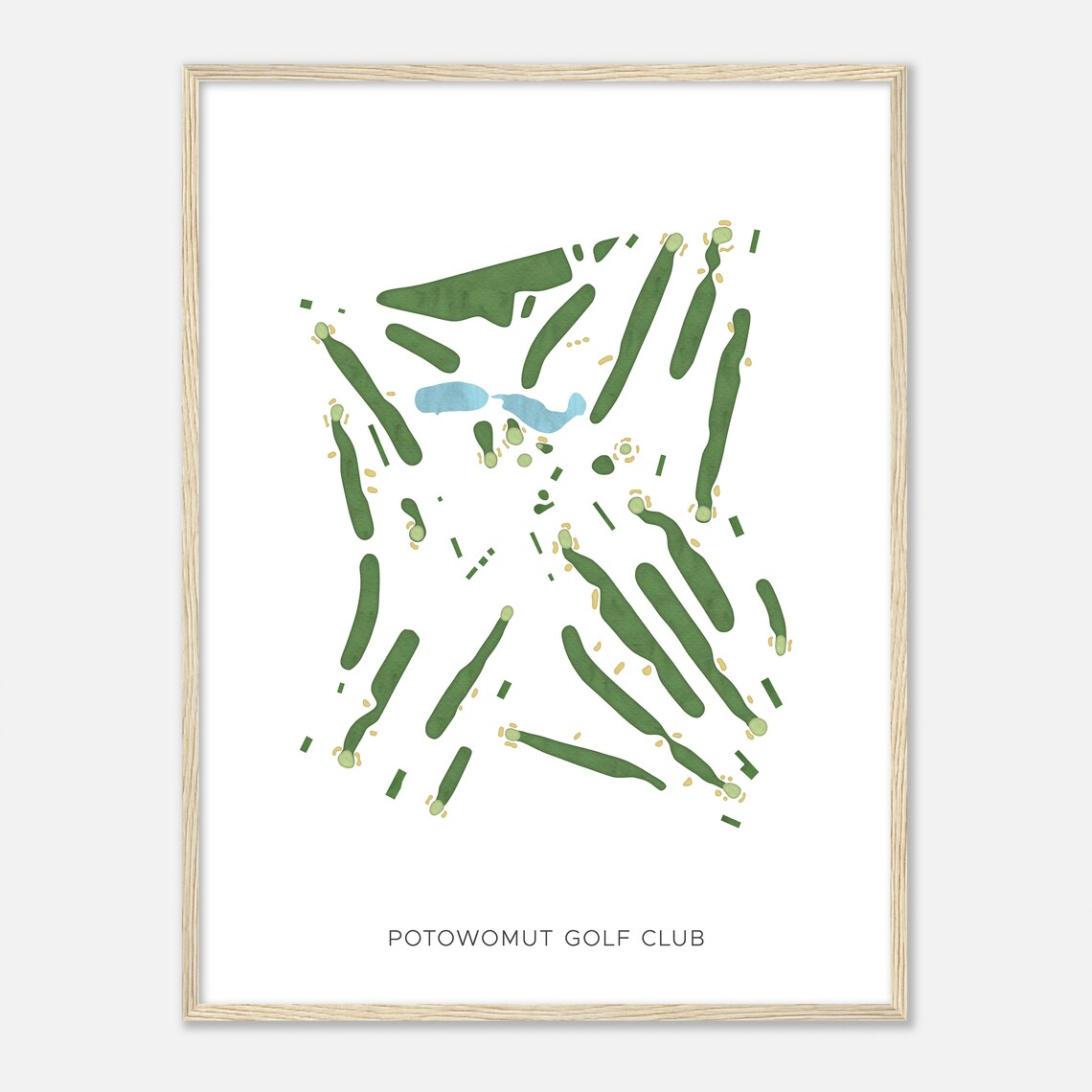 Potowomut Golf Club Rhode Island Modern Watercolor Map Golfer Gift Golf Wall Art Golf Poster Print Course Layout - Image 2