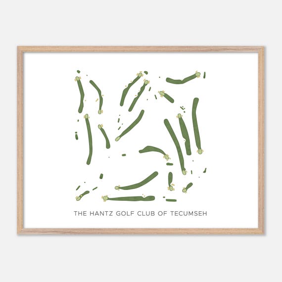 The Hantz Golf Club Of Tecumseh In Tecumseh Michigan Modern Watercolor Map Golfer Gift Golf Wall Art Golf Poster Print Course Layout