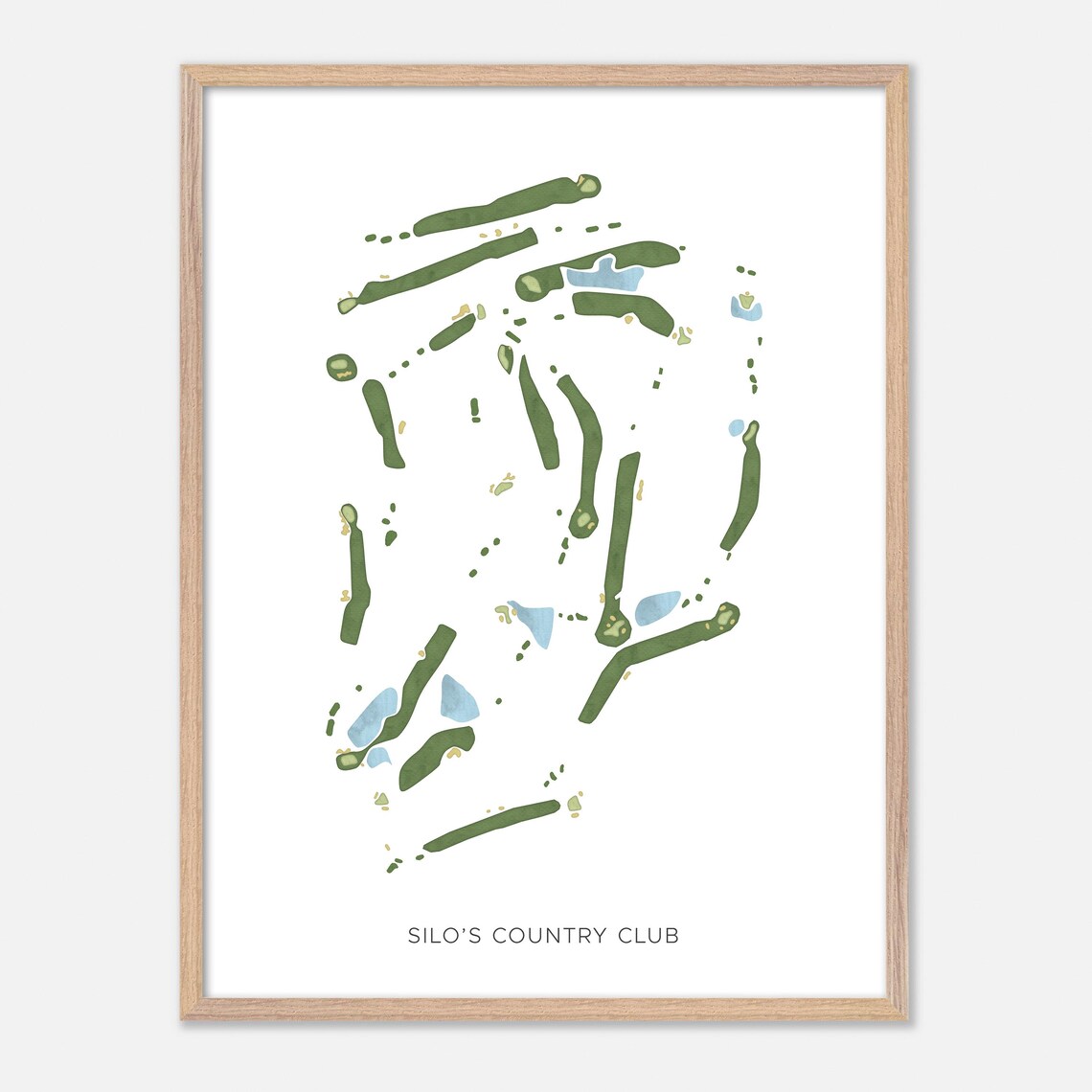 Silo's Country Club Kevil Kentucky Modern Watercolor Map Poster - Image 6