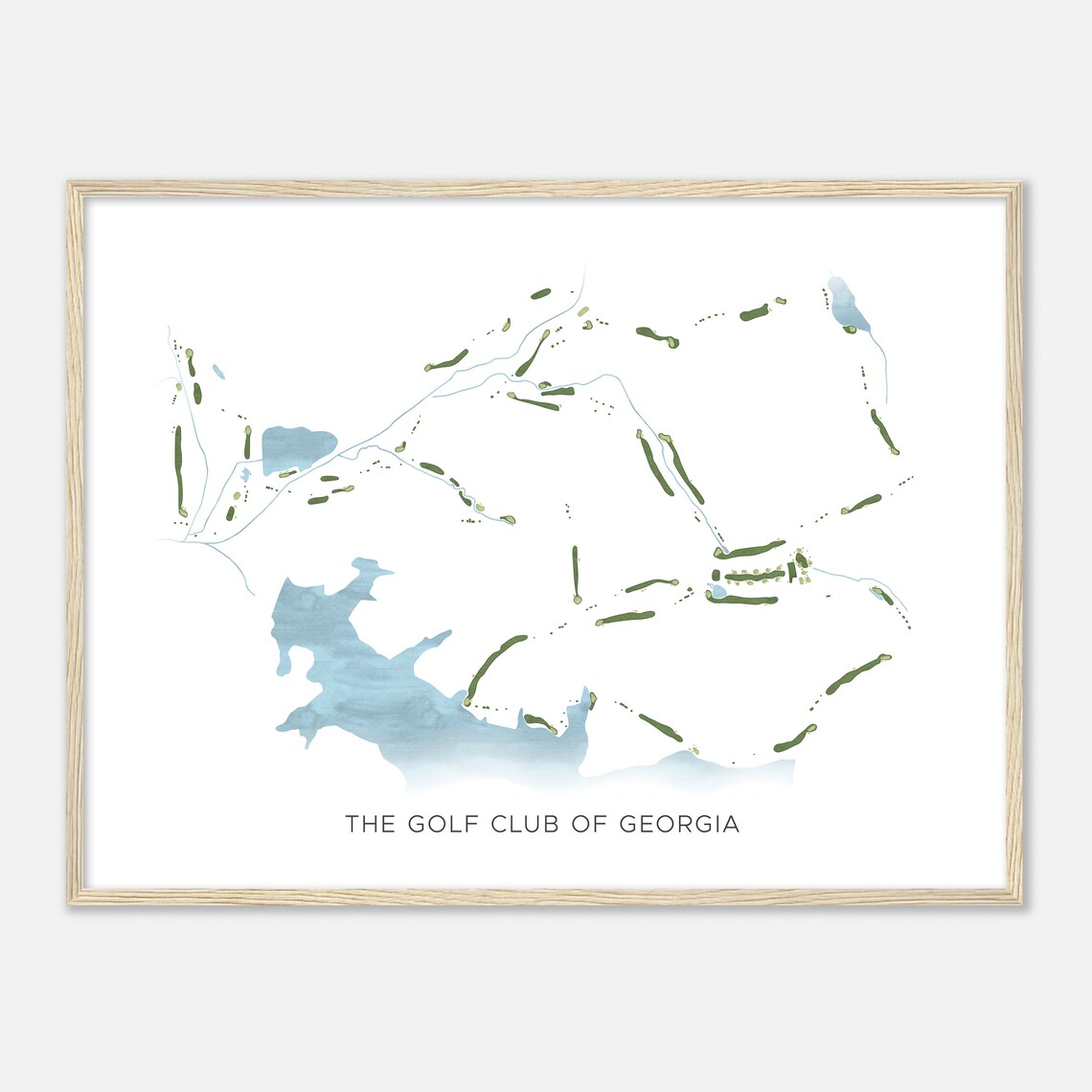 The Golf Club Of Georgia Modern Watercolor Course Map Poster