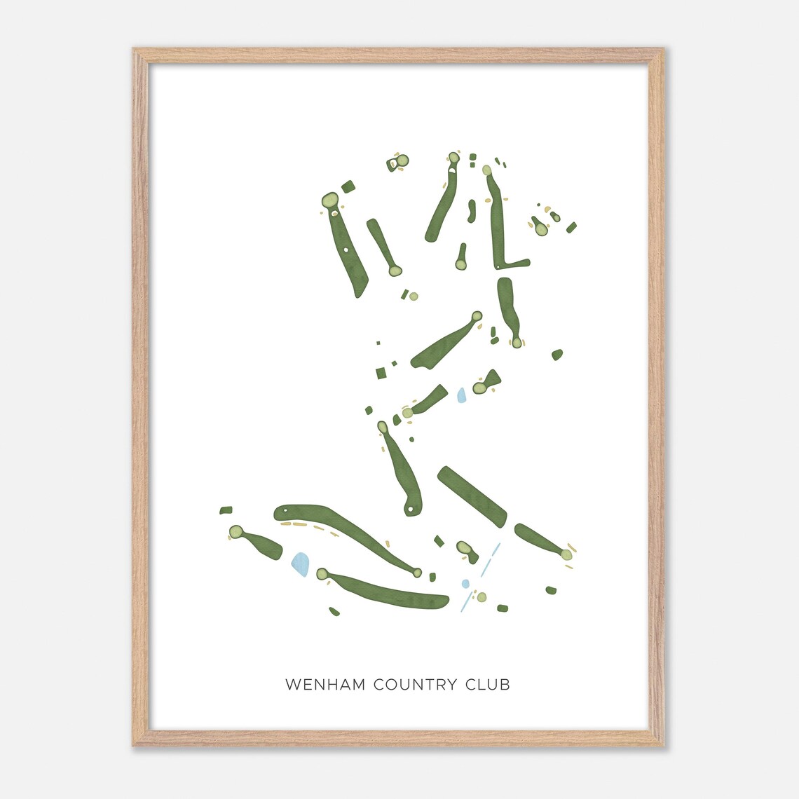 Wenham Country Club Massachusetts Modern Watercolor Map Poster - Image 2