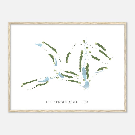 Deer Brook Golf Club North Carolina Modern Watercolor Map Golfer Gift Golf Wall Art Golf Poster Print Course Layout