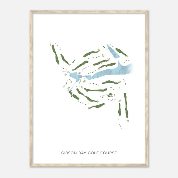 Gibson Bay Golf Course Kentucky Modern Watercolor Golf Map Poster