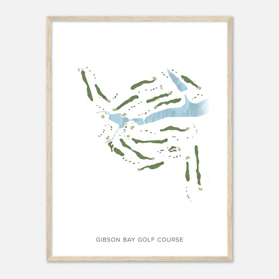Gibson Bay Golf Course Kentucky Modern Watercolor Map Golfer Gift Golf Wall Art Golf Poster Print Course Layout