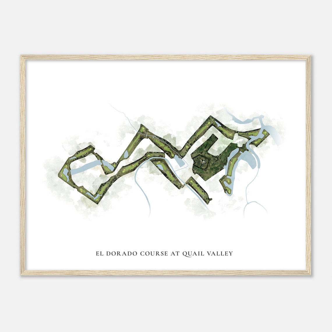 El Dorado Course At Quail Valley Classic Watercolor Map Poster