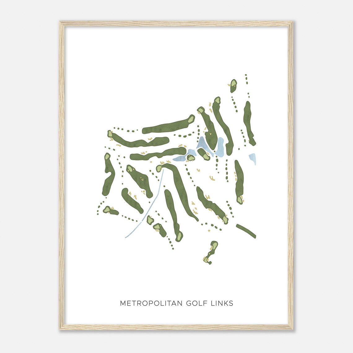 Metropolitan Golf Links California Modern Watercolor Map Golfer Gift Golf Wall Art Golf Poster Print Course Layout - Image 2