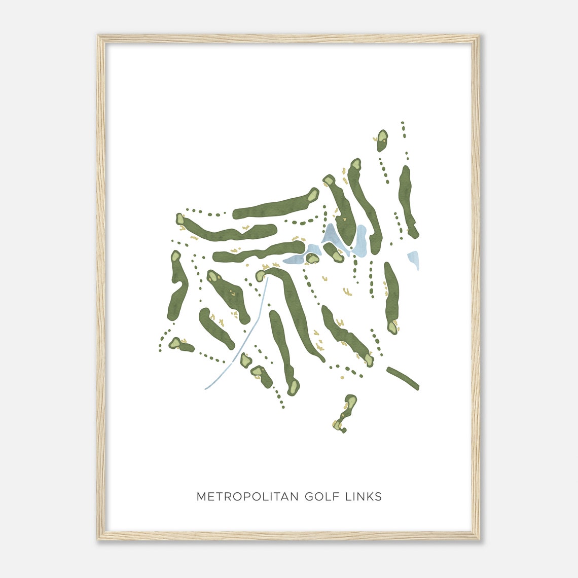 Metropolitan Golf Links Minimalist Modern Golf Course Map Print - Image 2