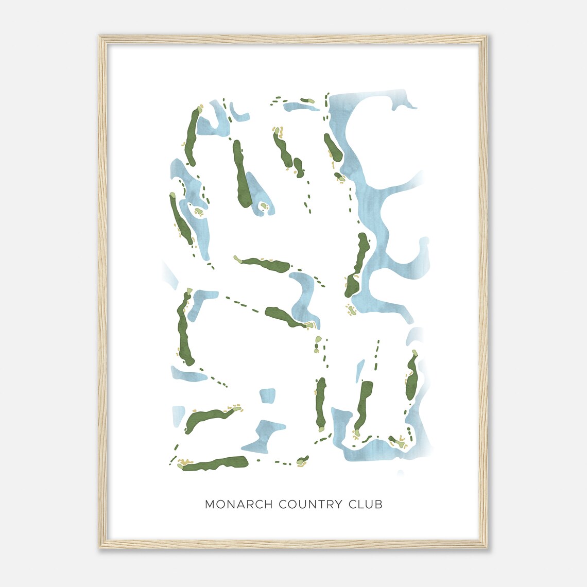 Monarch Country Club Beautiful Minimalist Fairway Line Map Art Poster - Image 2