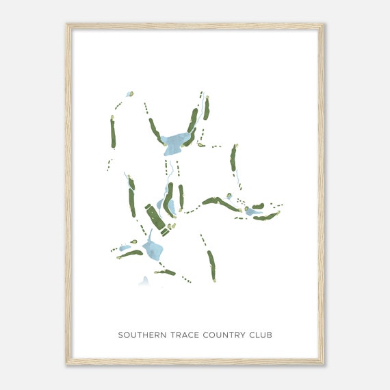 Southern Trace Country Club Louisiana Modern Watercolor Map Golfer Gift Golf Wall Art Golf Poster Print Course Layout