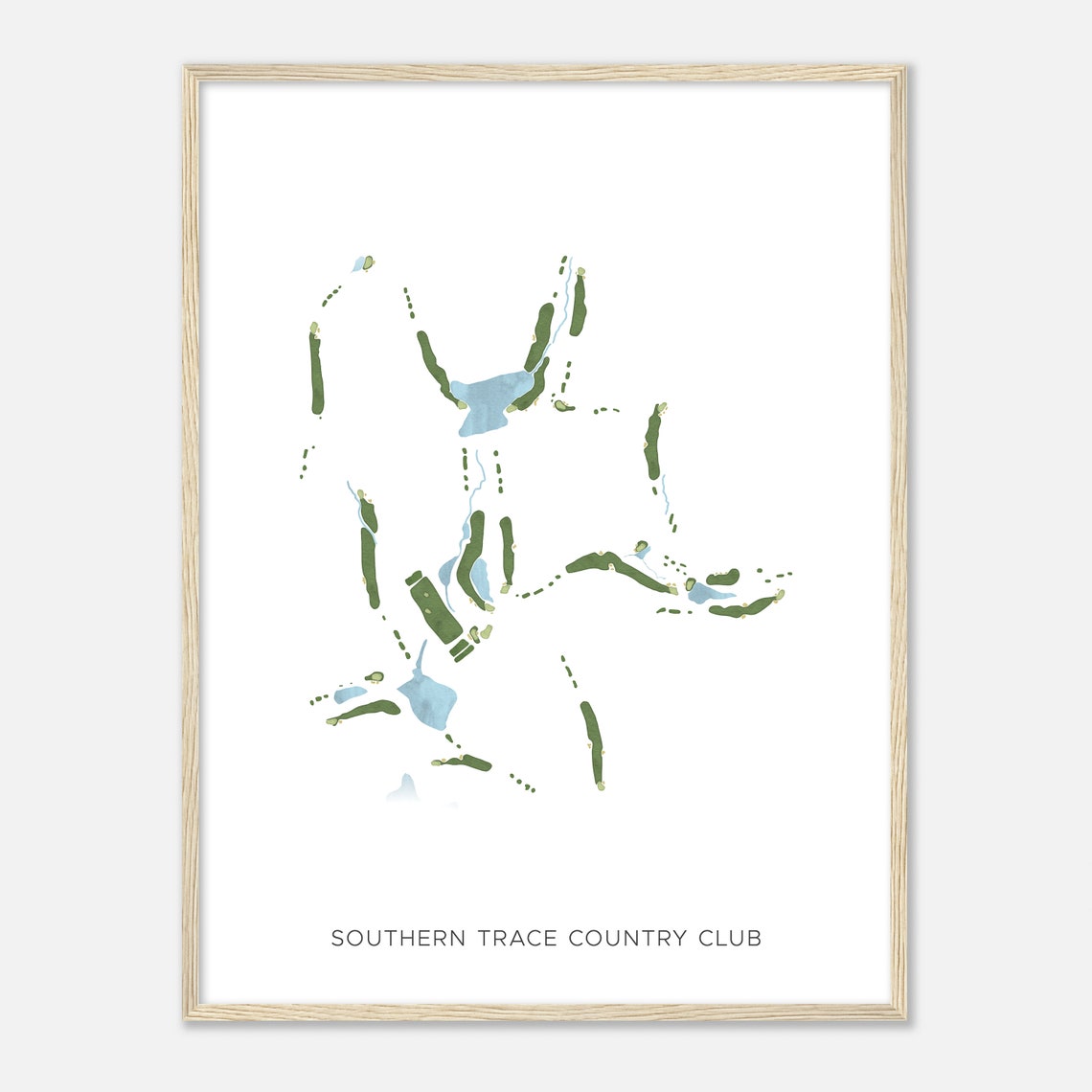 Southern Trace Country Club Modern Minimalist Layout Map Poster