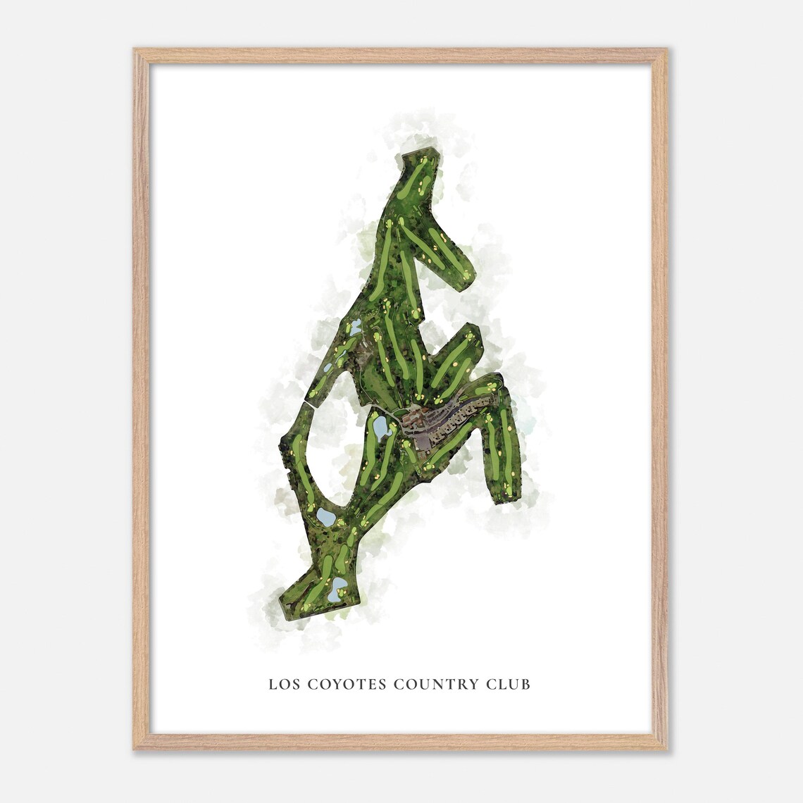 Los Coyotes Country Club California Classic Watercolor Map Poster - Image 2