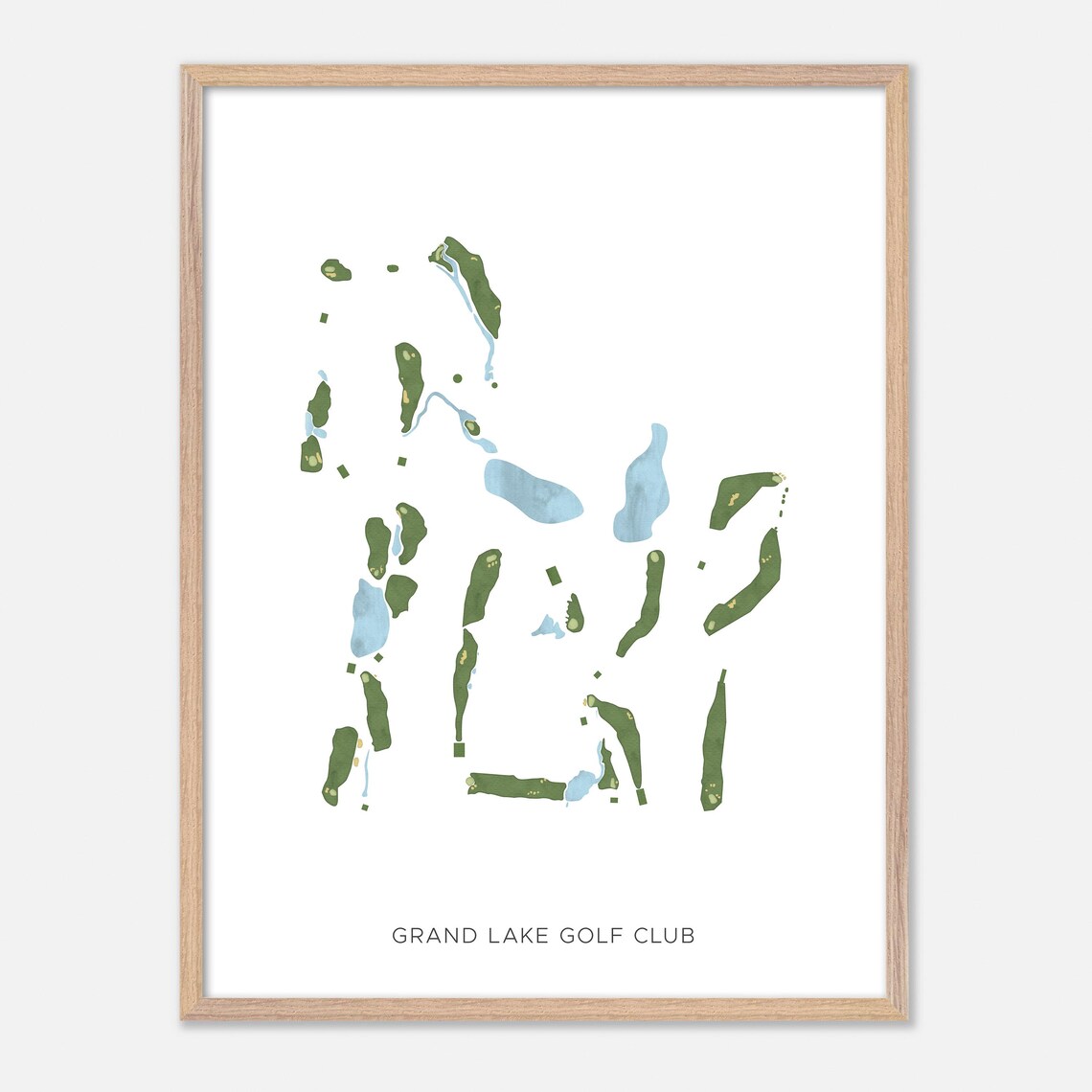 Grand Lake Golf Club Montgomery TX Modern Watercolor Golf Map Poster - Image 2