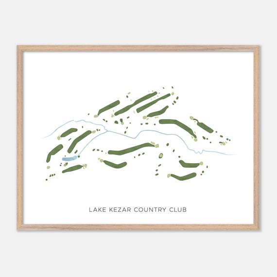 Lake Kezar Country Club In Lovell Maine Modern Watercolor Map Golfer Gift Golf Wall Art Golf Poster Print Course Layout