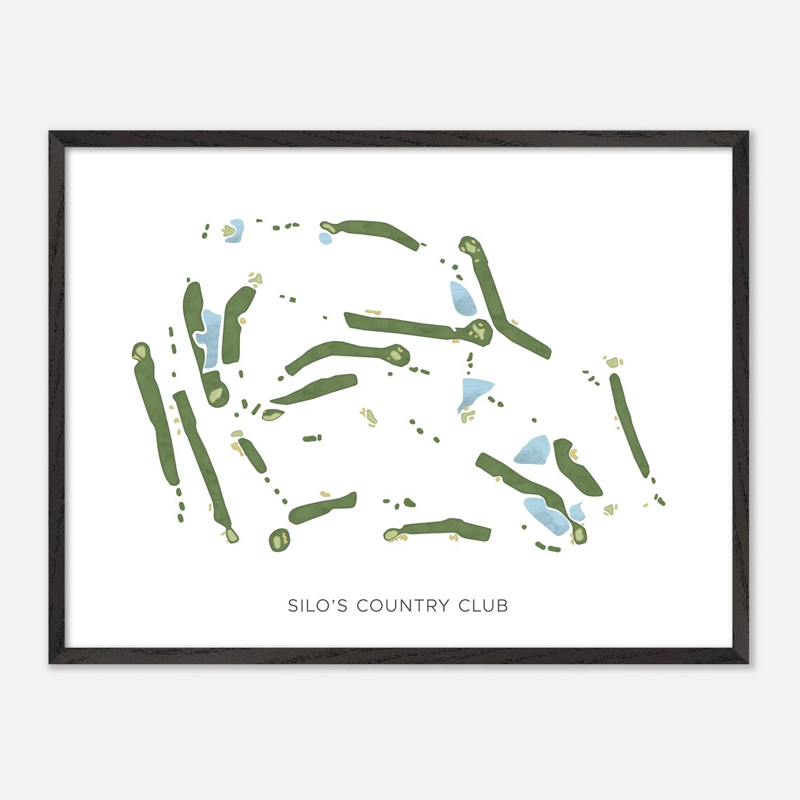 Silo's Country Club Kevil Kentucky Modern Watercolor Map Poster - Image 5