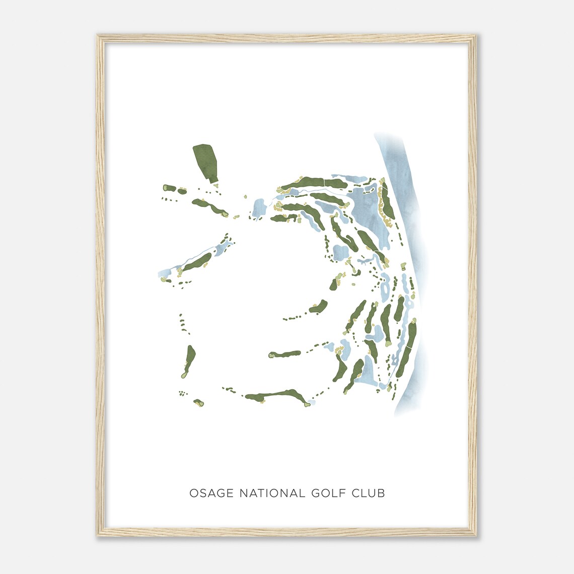 Osage National Golf Club Minimalist Watercolor Course Map Wall Art - Image 2