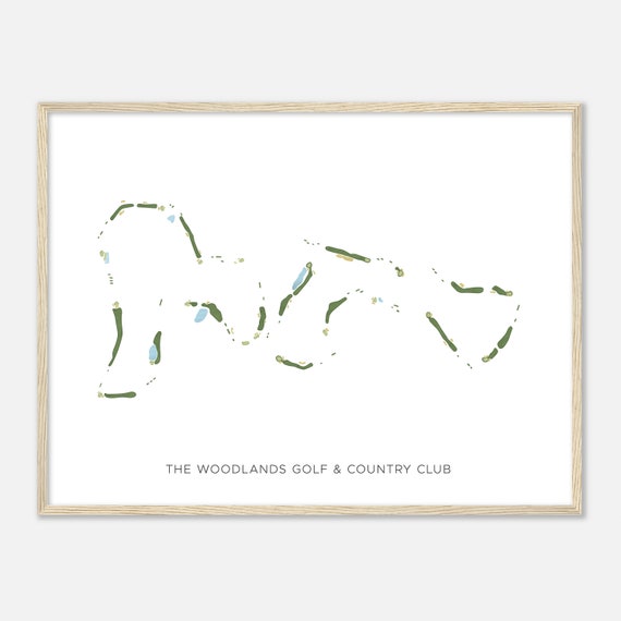 The Woodlands Golf Country Club South Carolina Modern Watercolor Map Golfer Gift Golf Wall Art Golf Poster Print Course Layout