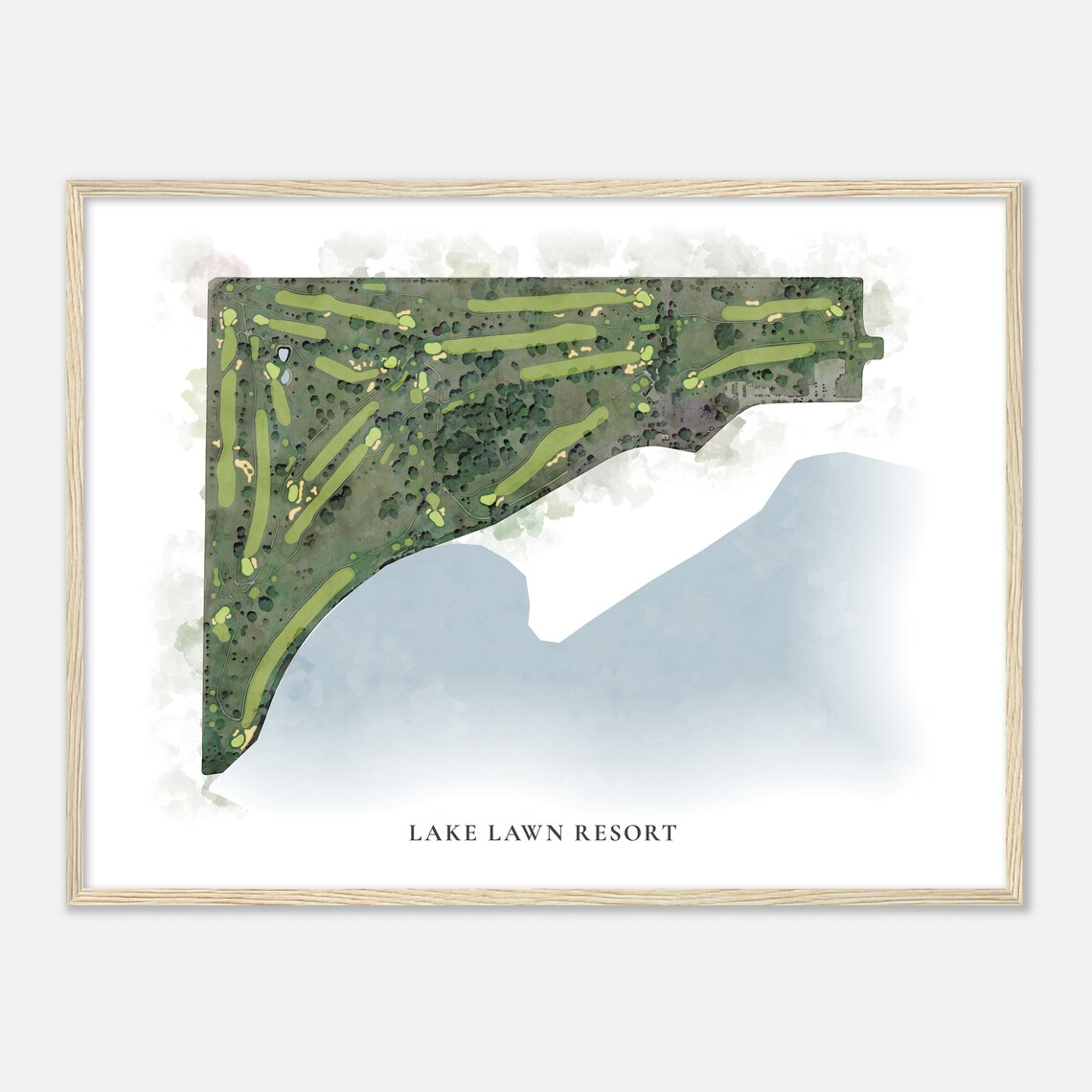 Lake Lawn Resort Golf Course Watercolor Map Art Lover Poster - Image 2