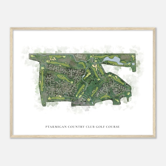 Ptarmigan Country Club Golf Course Colorado Classic Watercolor Map Golfer Gift Golf Wall Art Golf Poster Print Course Layout