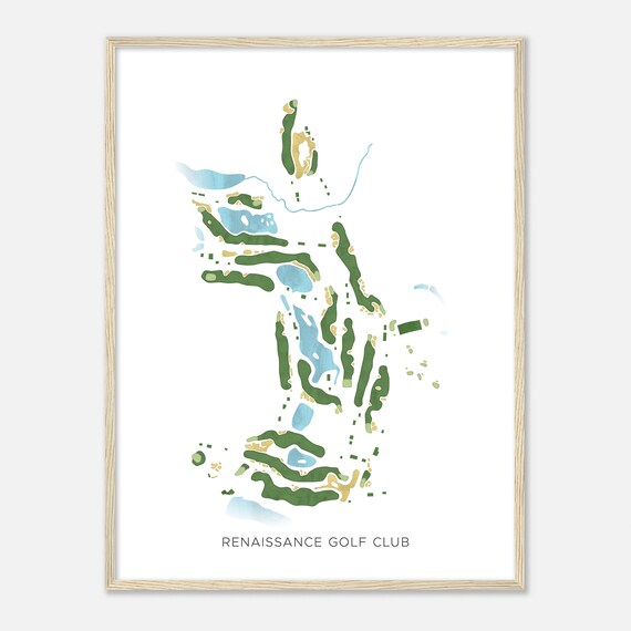 Renaissance Golf Club Massachusetts Modern Watercolor Map Golfer Gift Golf Wall Art Golf Poster Print Course Layout