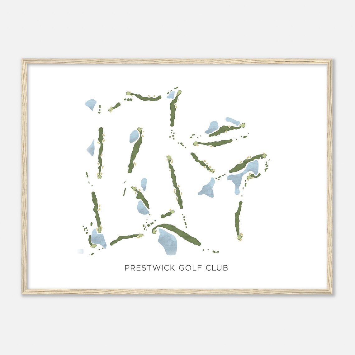 Prestwick Golf Club Minnesota Modern Watercolor Map Golfer Gift Golf Wall Art Golf Poster Print Course Layout - Image 2