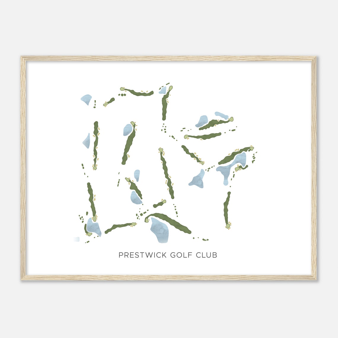 Prestwick Golf Club Minnesota Watercolor Golf Course Map Poster - Image 2