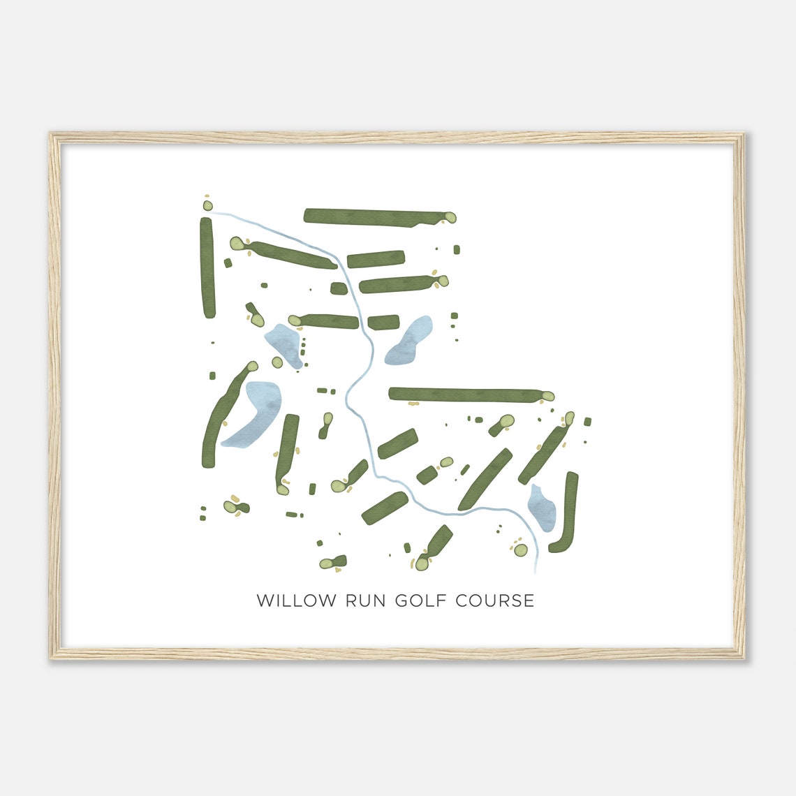 Willow Run Golf Course Ohio Modern Watercolor Map Golfer Gift Golf Wall Art Golf Poster Print Course Layout - Image 2