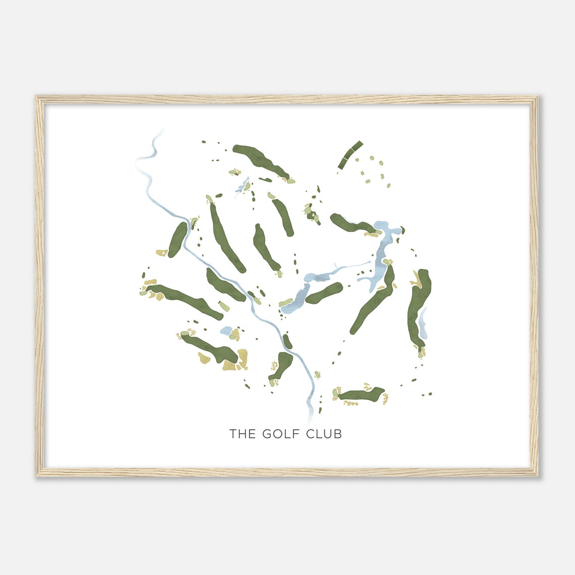 The Golf Club Modern Minimalist Watercolor Course Map Poster - Image 2