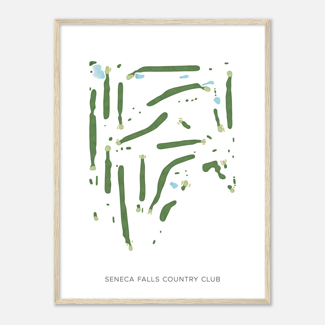 Seneca Falls Country Club New York Minimalist Golf Map Poster