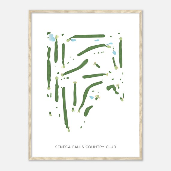 Seneca Falls Country Club New York Minimalist Golf Map Poster