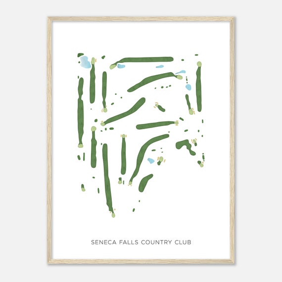 Seneca Falls Country Club New York Modern Watercolor Map Golfer Gift Golf Wall Art Golf Poster Print Course Layout