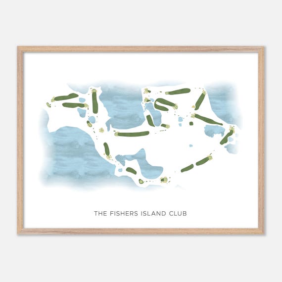The Fishers Island Club In Fishers Island New York Modern Watercolor Map Golfer Gift Golf Wall Art Golf Poster Print