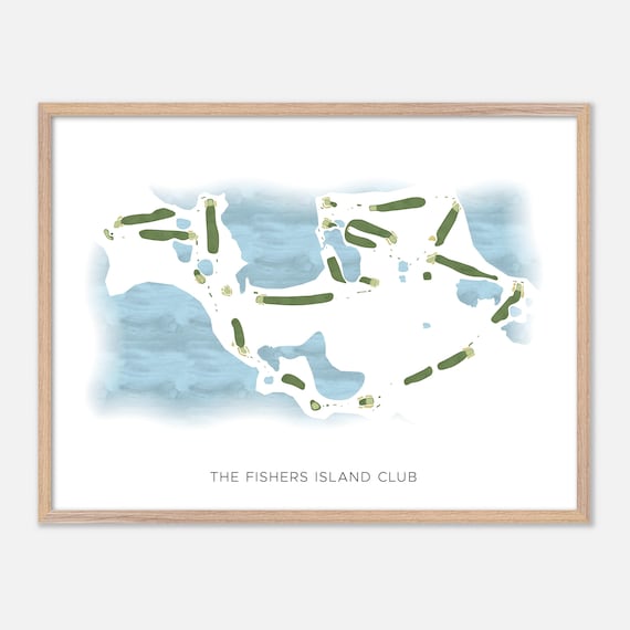 The Fishers Island Club New York Minimalist Golf Course Map Poster